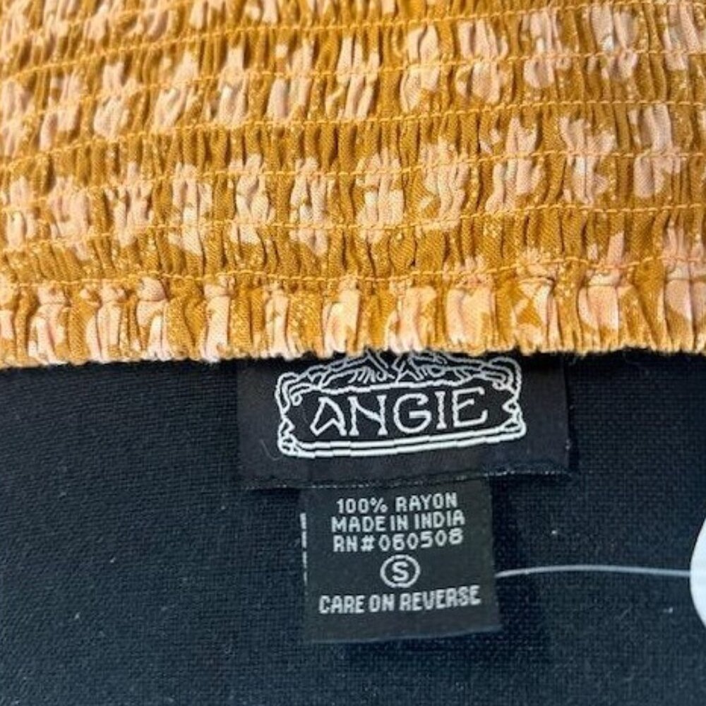 Angie Cap Sleeve Tie Bust Midi Dress in Honey/Cream Motif – Size Small - NWT - Picture 6 of 6